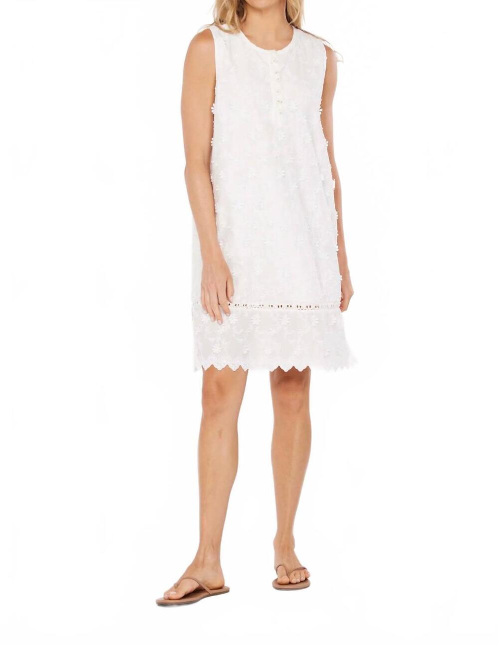 NEW MODODOC lace shift dress in white